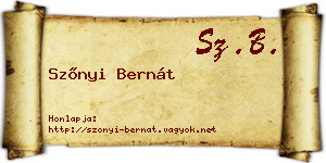Szőnyi Bernát névjegykártya